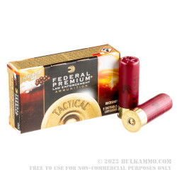 5 Rounds of 12ga Ammo by Federal LE with FliteControl Wad-  00 Buck 8 Pellets