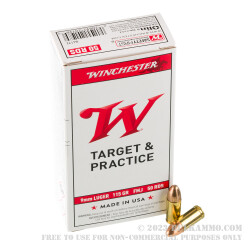 500 Rounds of 9mm Ammo by Winchester - 115gr FMJ