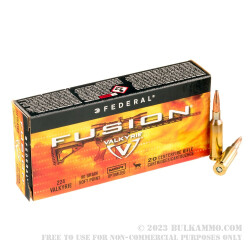 20 Rounds of .224 Valkyrie Ammo by Federal Fusion MSR - 90gr SP