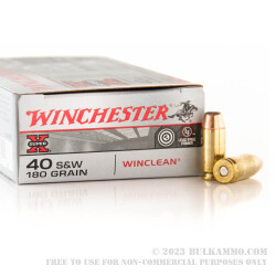 50 Rounds of .40 S&W Ammo by Winchester WinClean - 180gr BEB - LE Trade-In