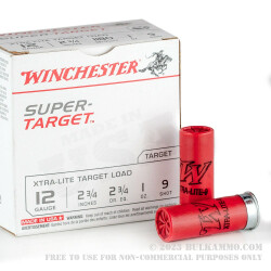 250 Rounds of 12ga Ammo by Winchester - 1 ounce #9 shot