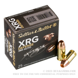 1000 Rounds of .380 ACP Ammo by Sellier & Bellot XRG Defense - 77gr SCHP