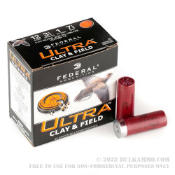 25 Rounds of 12ga Ammo by Federal Ultra Clay & Field - 1 ounce #7 1/2 shot