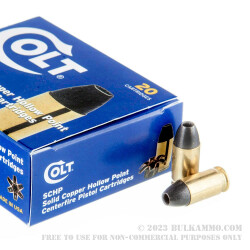 20 Rounds of .380 ACP Ammo by Colt - 80gr SCHP