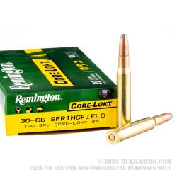 200 Rounds of 30-06 Springfield Ammo by Remington - 180gr SP