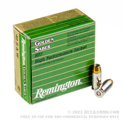 500 Rounds of .40 S&W Ammo by Remington - 165gr JHP