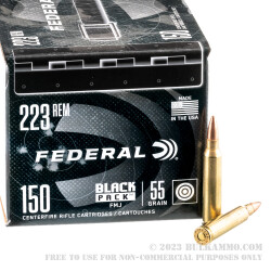 600 Rounds of .223 Ammo by Federal Black Pack - 55gr FMJ
