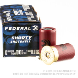 100 Rounds of 12ga Ammo by Federal Shorty Shotshell - 1 ounce rifled slug