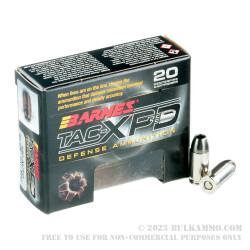 20 Rounds of .380 ACP Ammo by Barnes - 80gr TAC-XP HP