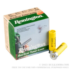 25 Rounds of 20ga Ammo by Remington Gun Club - 7/8 ounce #8 shot