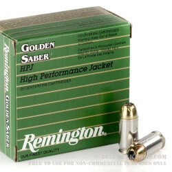 25 Rounds of .45 ACP Ammo by Remington Golden Saber - 185gr JHP +P