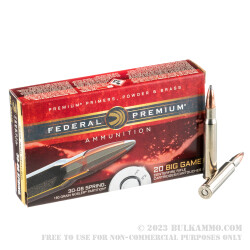 20 Rounds of 30-06 Springfield Ammo by Federal Vital-Shok - 180gr Nosler Partition