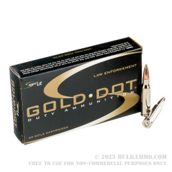 500 Rounds of .308 Win Ammo by Speer Gold Dot - 150gr SP