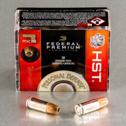 200 Rounds of 9mm Ammo by Federal Personal Defense Micro HST - 150gr JHP