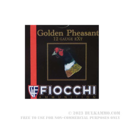 250 Rounds of 12ga Ammo by Fiocchi Golden Pheasant - 3" 1-5/8 oz. #6 shot Nickel Plated