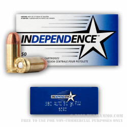 1000 Rounds of .380 ACP Ammo by Independence - 90gr FMJ