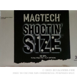 300 Rounds of .38 Spl Ammo by Magtech Shootin' Size - 158gr FMJFN