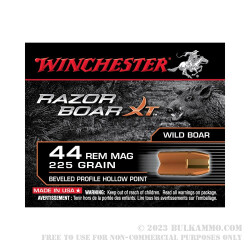 20 Rounds of .44 Mag Ammo by Winchester Razorback - 225gr BPHP