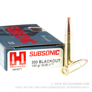 200 Rounds of .300 AAC Blackout Ammo by Hornady Subsonic - 190gr Polymer Tipped review
