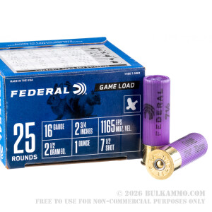 250 Rounds of 16ga Ammo by Federal - 1 ounce #7 1/2 shot review
