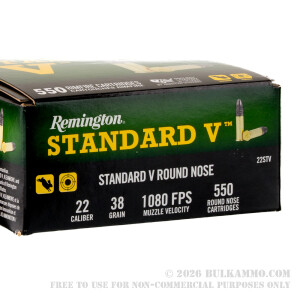 550 Rounds of .22 LR Ammo by Remington Standard V - 38gr LRN review