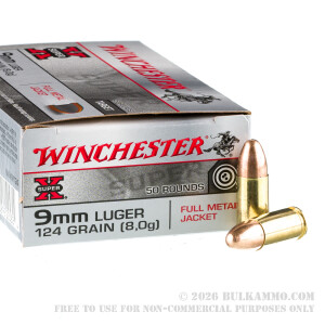 50 Rounds of 9mm Ammo by Winchester Super-X - 124gr FMJ review