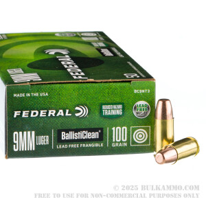1000 Rounds of 9mm Ammo by Federal Ballisticlean - 100gr Frangible review