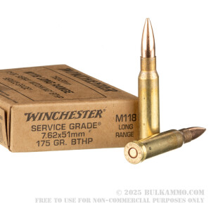 20 Rounds of 7.62x51 Ammo by Winchester Service Grade - 175gr HPBT MatchKing M118LR review