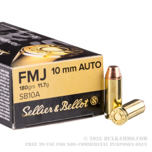 50 Rounds of 10mm Ammo by Sellier & Bellot - 180gr FMJ review