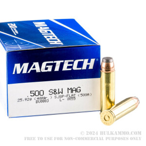 20 Rounds of .500 S&W Mag Ammo by Magtech - 400gr SJSP review