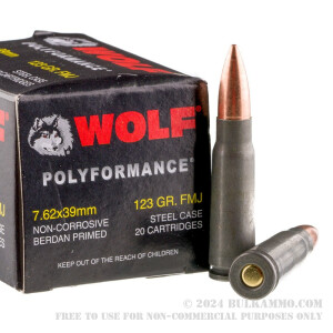 1000 Rounds of 7.62x39mm Ammo by Wolf WPA Polyformance - 123gr FMJ review
