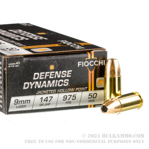 50 Rounds of 9mm Ammo by Fiocchi - 147gr JHP review