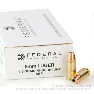 1000 Rounds of 9mm Ammo by Federal - 115gr JHP HI-SHOK review