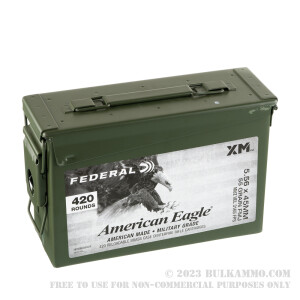 420 Rounds of 5.56x45 Ammo by Federal American Eagle in Ammo Can - 55gr FMJBT XM193 review