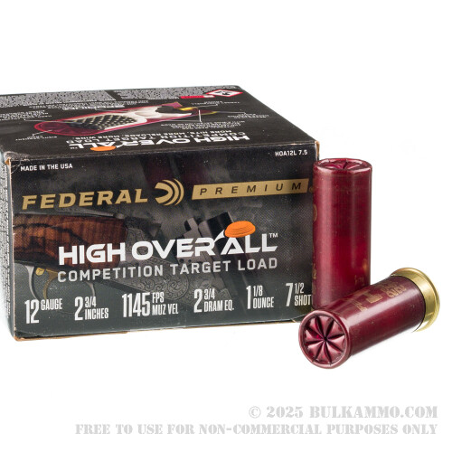 25 rounds of bulk 12ga ammo by federal 1 1 8 ounce 7 1 2 shot