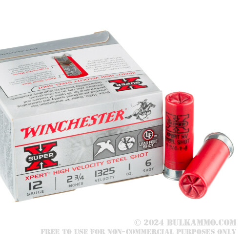 25 Rounds of Bulk 12ga Ammo by Winchester - 1 ounce #6 Shot (Steel)