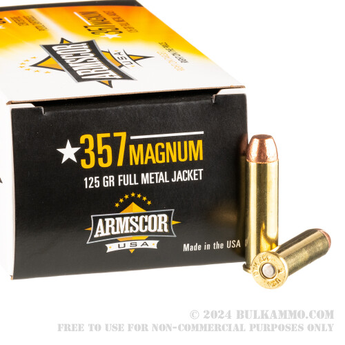 1000 Rounds of Bulk .357 Mag Ammo by Armscor USA - 125gr FMJ