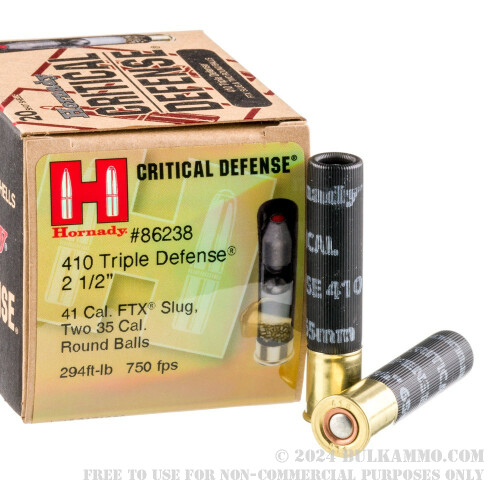 Hornady Critical Defense 410 Gauge 2-1/2in Defense Slug Handgun Ammo - 20  Rounds