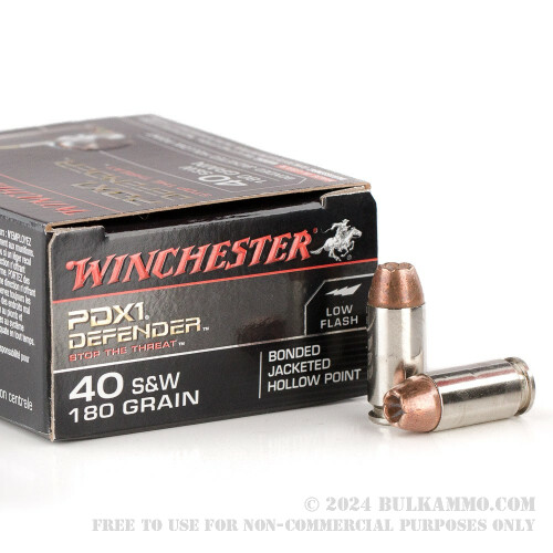 20 Rounds of Bulk .40 S&W Ammo by Winchester - 180gr JHP