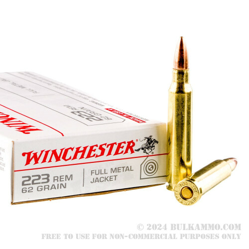 20 Rounds of Bulk .223 Ammo by Winchester - 62gr FMJ