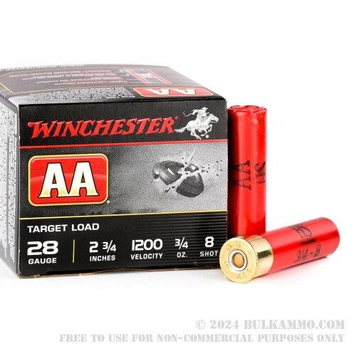 250 Rounds of Bulk 28ga Ammo by Winchester - 3/4 ounce #8 Shot