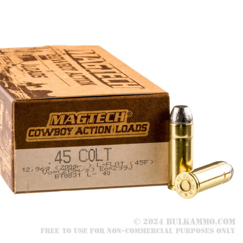 50 Rounds of Bulk .45 Long-Colt Ammo by Magtech - 200gr LFN