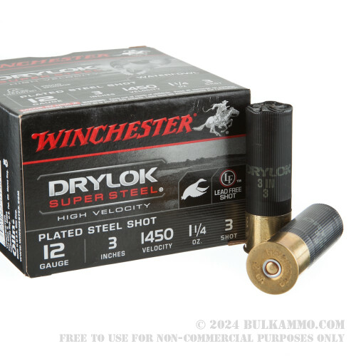 Winchester 12 Ga. 3 Inch Drylok Super Steel Magnum #3 shot