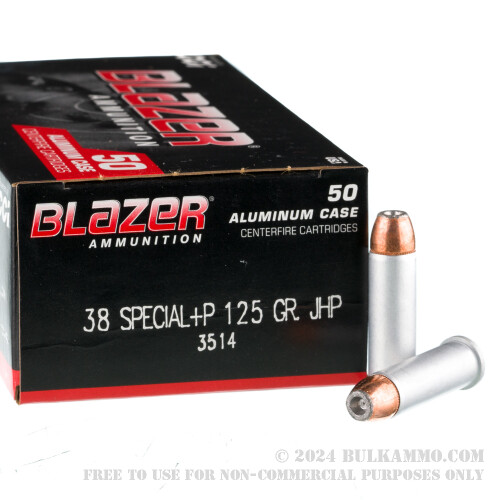 1000 Rounds of Bulk .38 Spl Ammo by Blazer - 125gr JHP