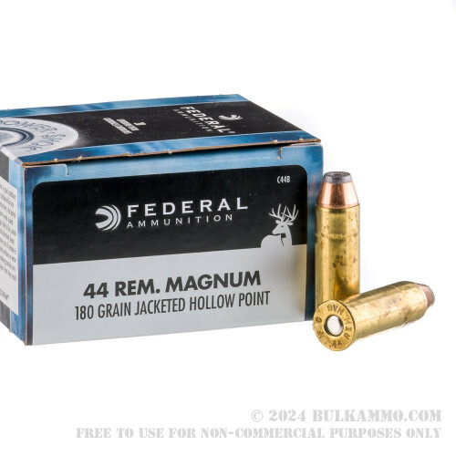 20 Rounds of Bulk .44 Mag Ammo by Federal Power-Shok - 180gr 