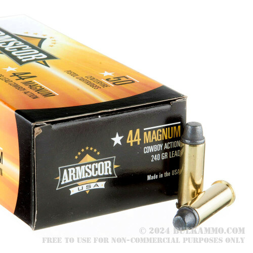 400 Rounds of Bulk .44 Mag Ammo by Armscor - 240gr Semi-Wadcutter ...