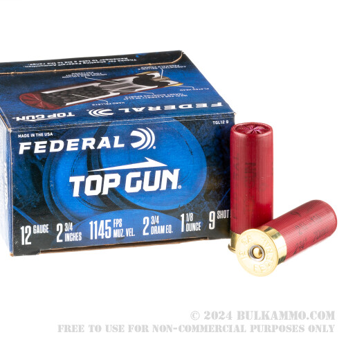 250 Rounds of Bulk 12ga Ammo by Federal - 1 1/8 ounce #9 shot