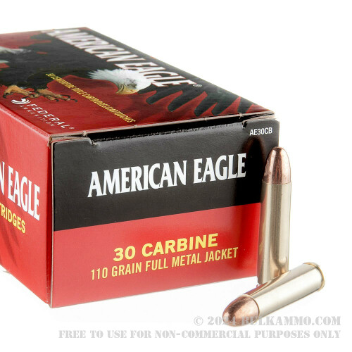 500 Rounds Of Bulk 30 Carbine Ammo By Federal 110gr Fmj 8152