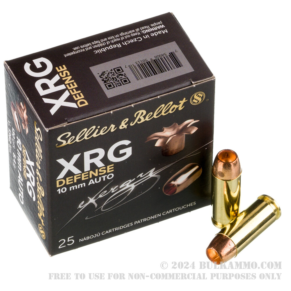 25 Rounds of Bulk 10mm Ammo by Sellier & Bellot - 130gr SCHP