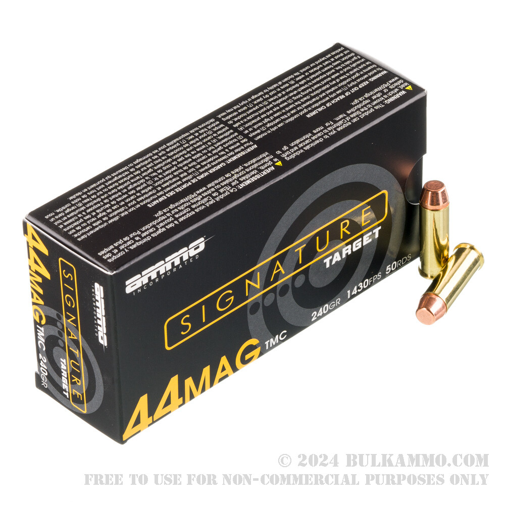 50 Rounds of Bulk .44 Mag Ammo by Ammo Inc. - 240gr TMJ